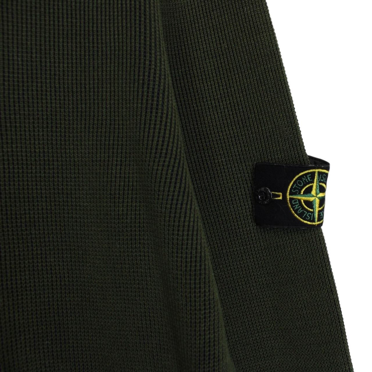 Stone Island SS 2018 Green and Navy Cotton Knit Reversible Jumper
