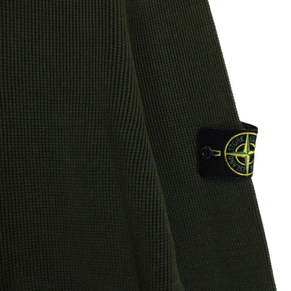 Stone Island SS 2018 Green and Navy Cotton Knit Reversible Jumper