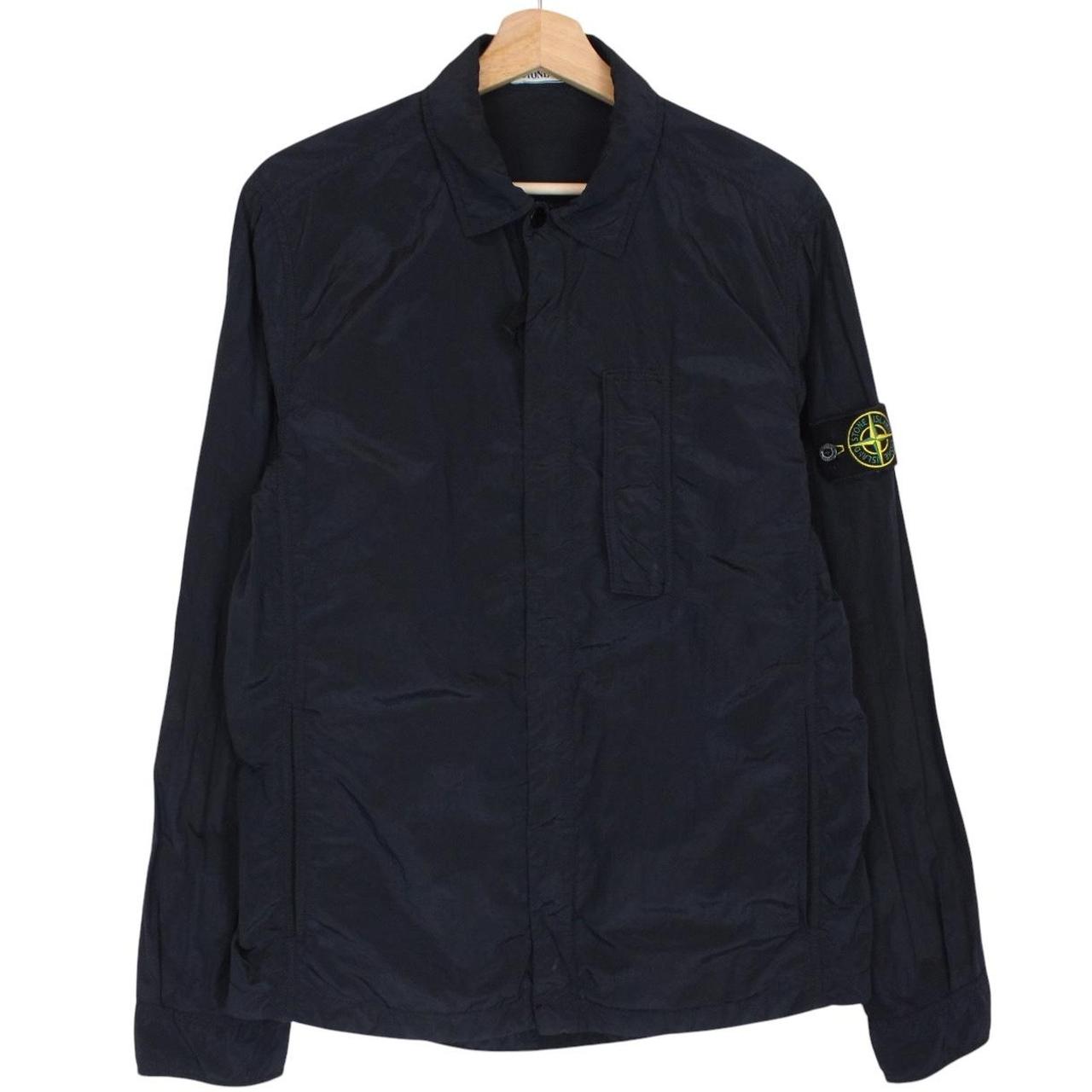 Stone Island SS 2018 Navy Blue Full Zip Nylon Metal Overshirt Jacket