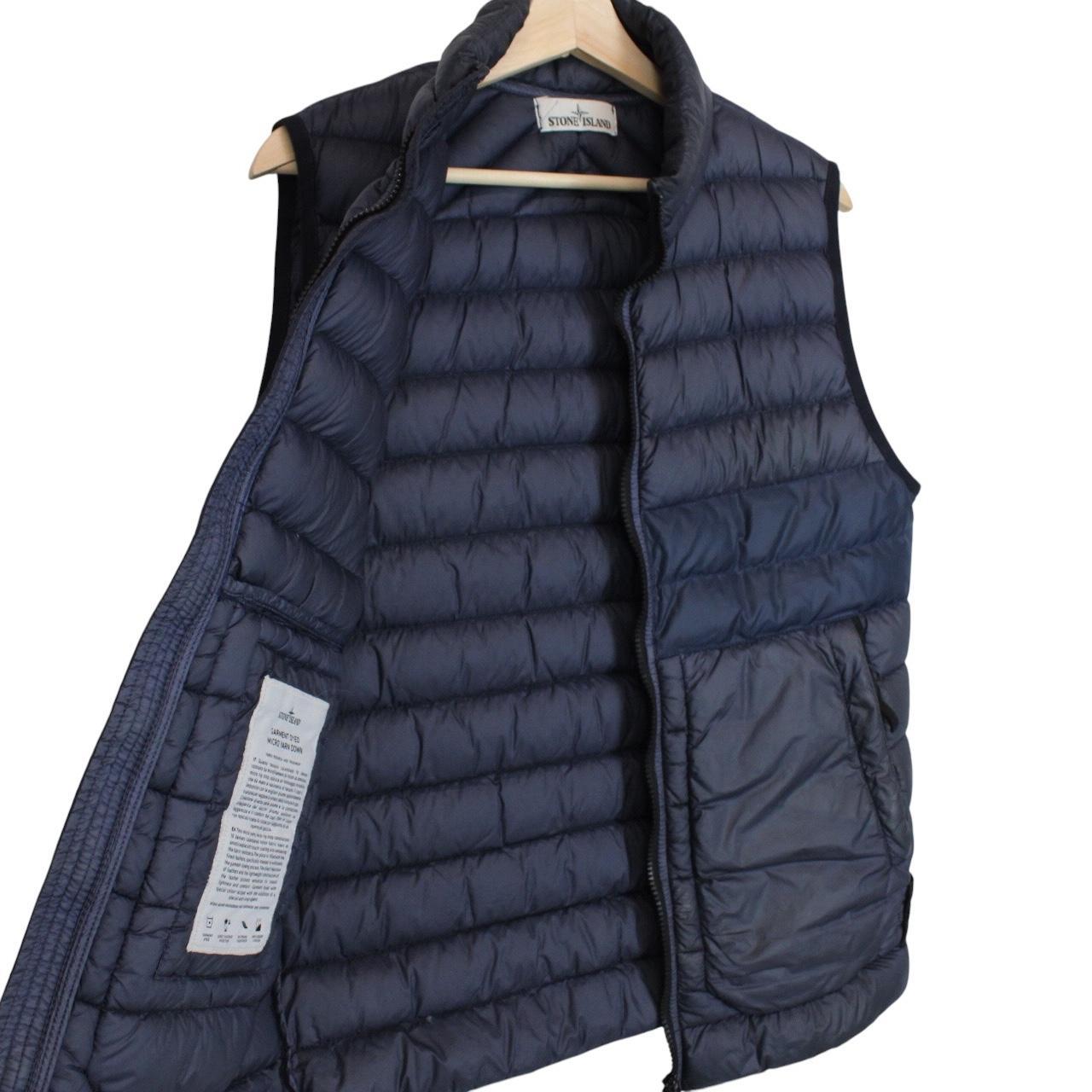 Stone Island AW 2016 Navy Blue Garment Dyed Micro Yarn Down Gilet / Bodywarmer