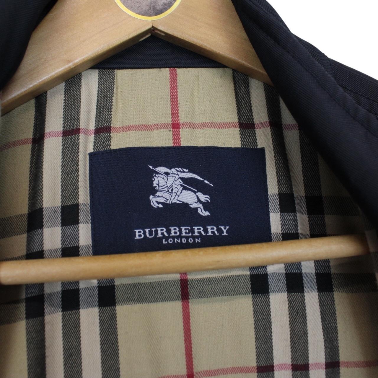 Burberry London Navy Blue Nova Check Nylon Full Zip Vest Jacket