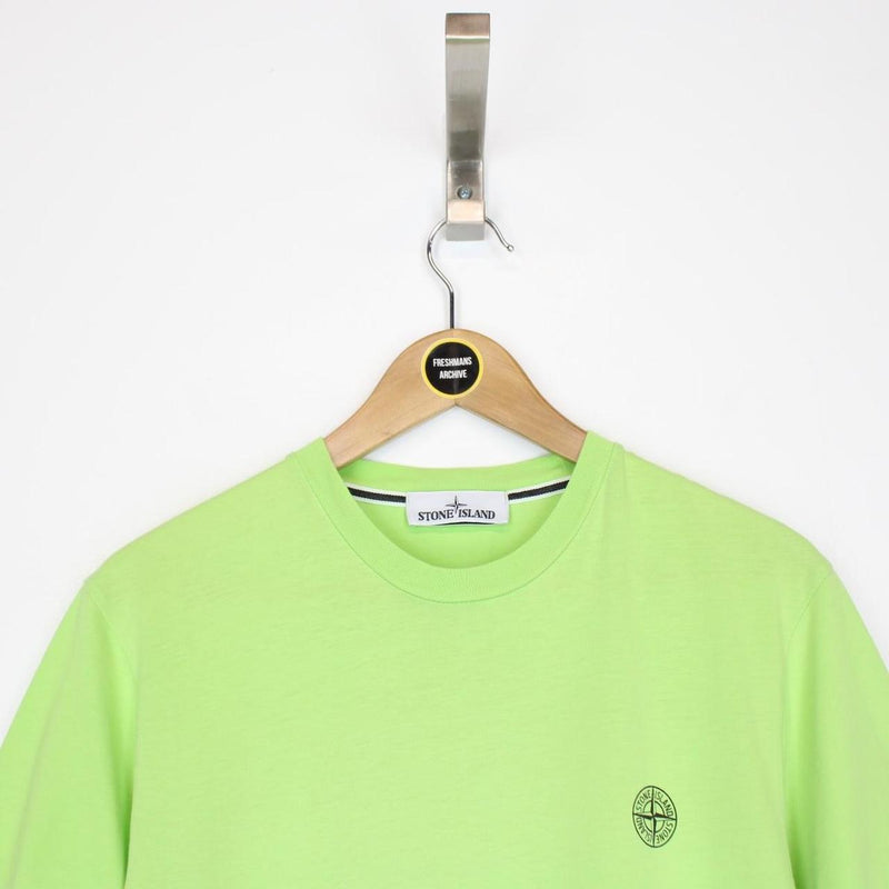 Stone Island Green and Black Short Sleeve Logo Print T-Shirt