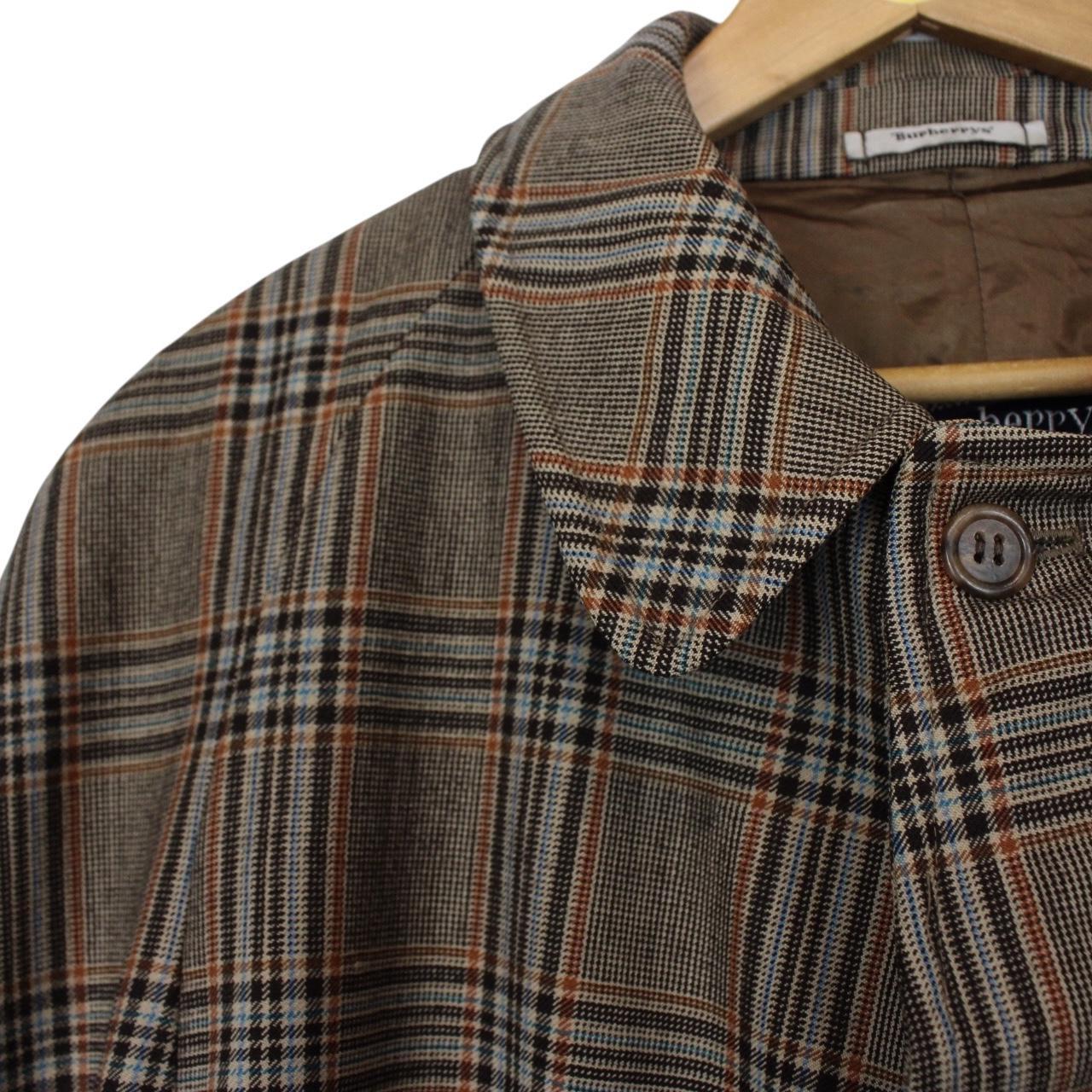 Vintage 90s Burberry Multicoloured Checked Virgin Wool Coat