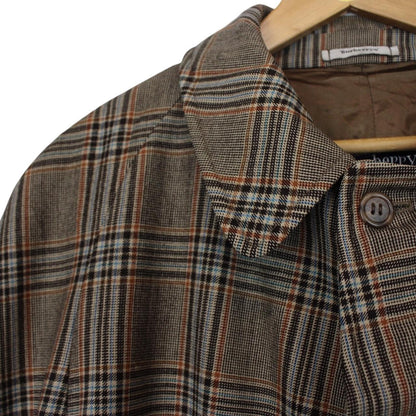 Vintage 90s Burberry Multicoloured Checked Virgin Wool Coat