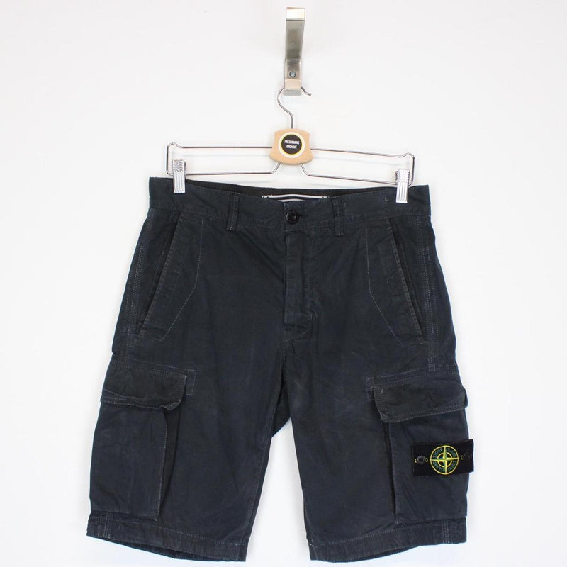 Stone Island SS 2015 Black Bermuda Cotton Cargo Shorts