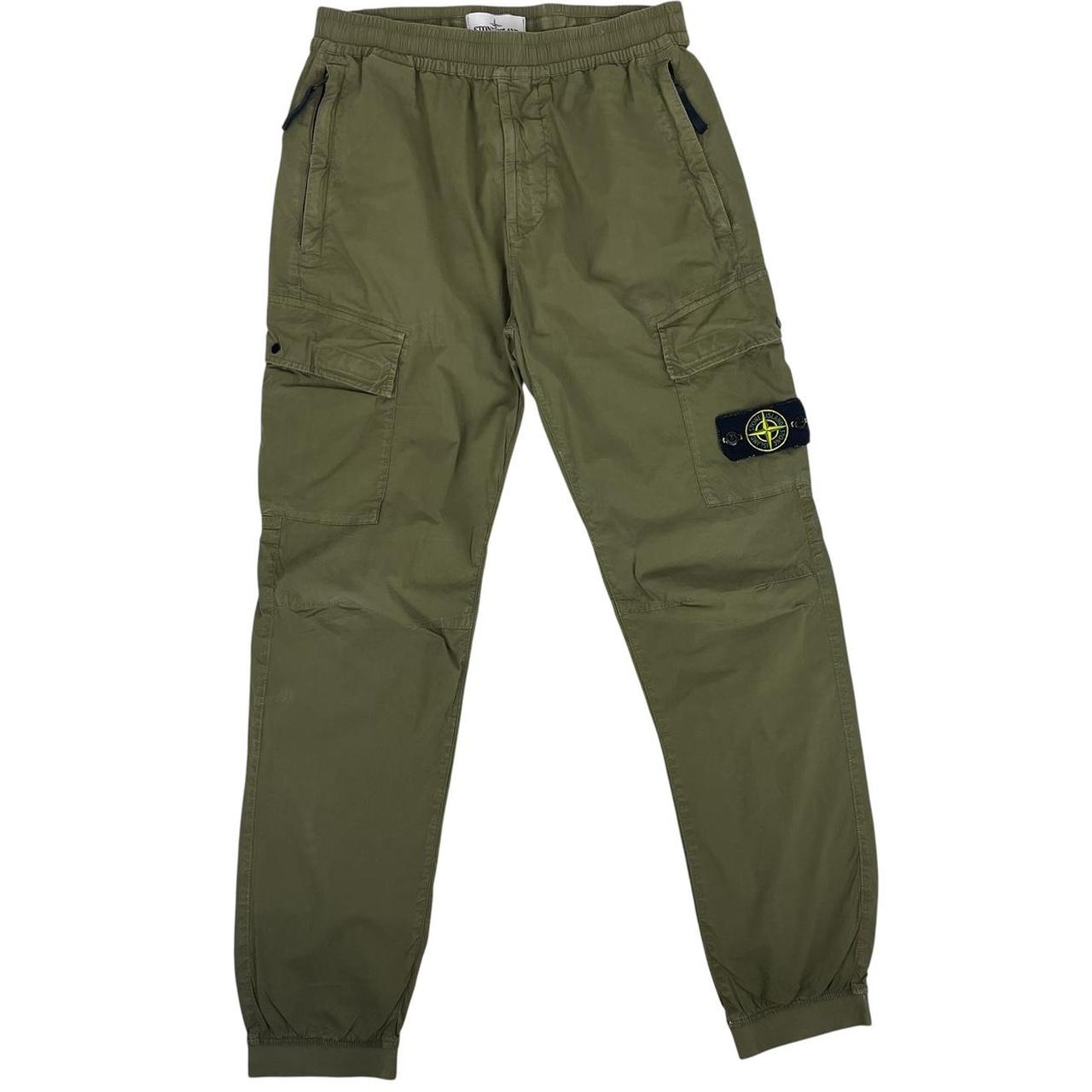 Stone Island SS 2021Khaki Green RE-T Fit Cargo Trousers