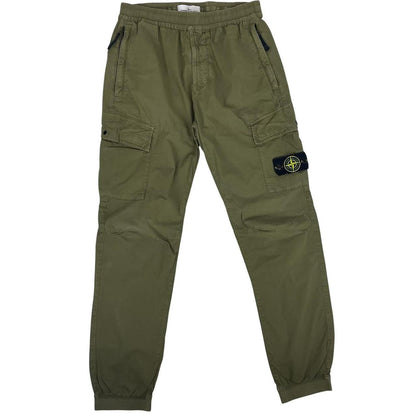 Stone Island SS 2021Khaki Green RE-T Fit Cargo Trousers