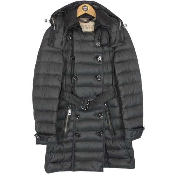 Burberry Brit Grey Nova Check Belted Down Puffer Coat