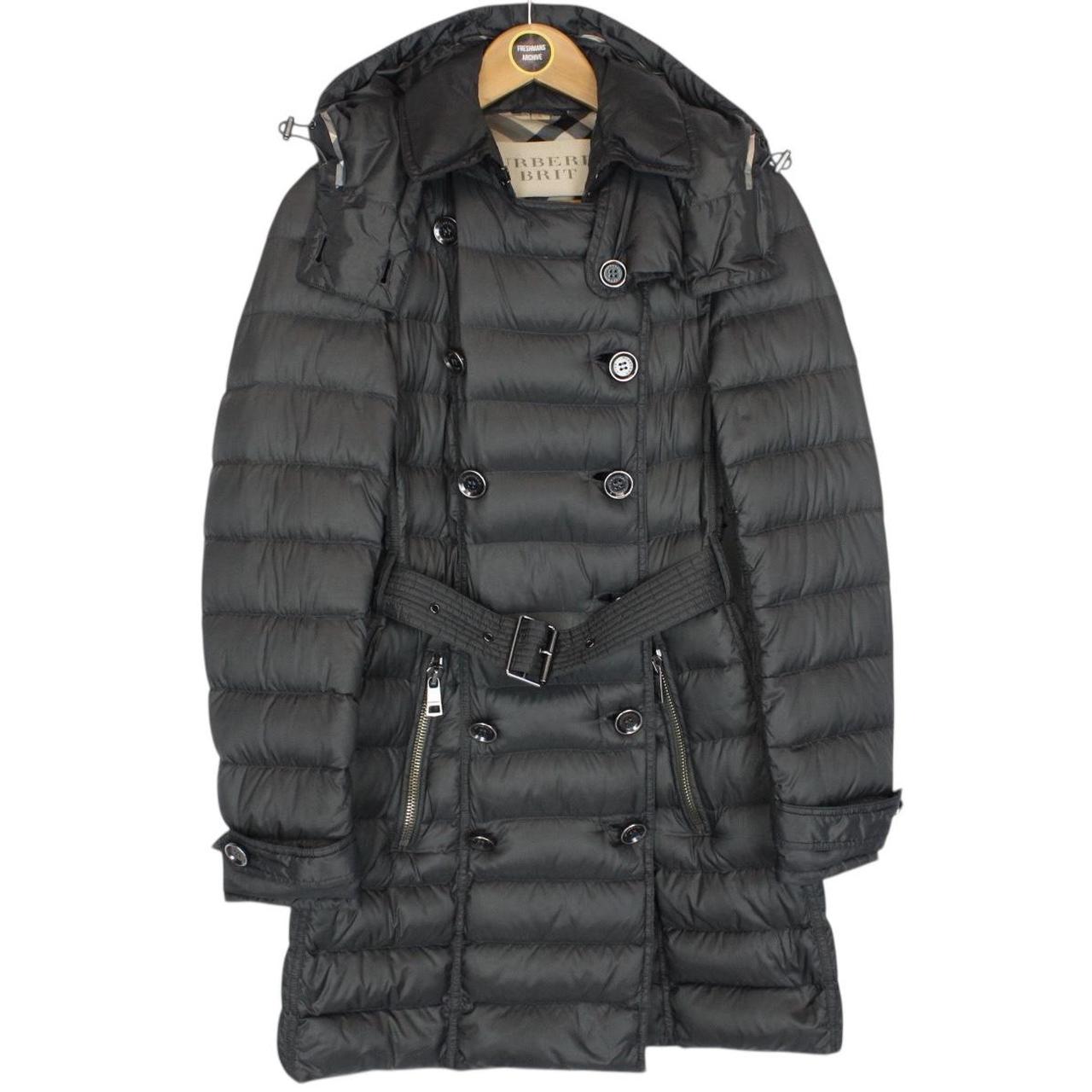 Burberry Brit Grey Nova Check Belted Down Puffer Coat