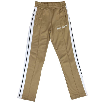 Palm Angels beige and white joggers with logo detail and classic design.