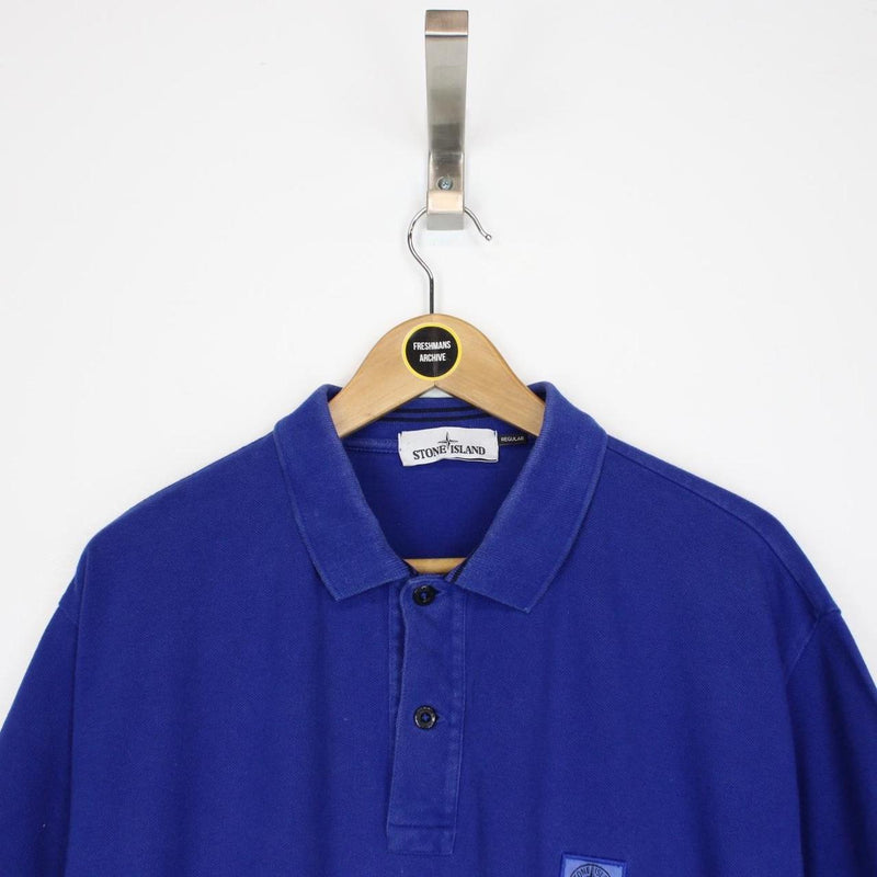 Stone Island Blue Short Sleeve Compass Polo Shirt