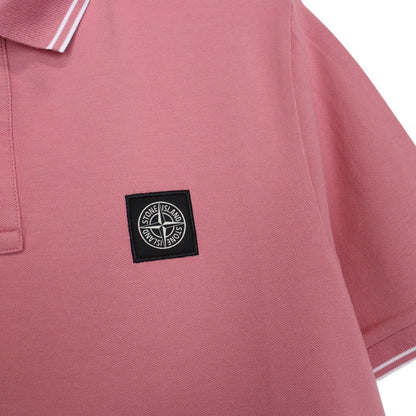 Stone Island Pink Short Sleeve Slim Fit Organic Cotton Polo Shirt