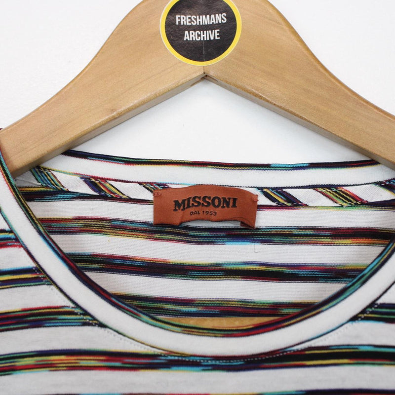 Missoni Multicoloured Striped Short Sleeve Cotton T-Shirt