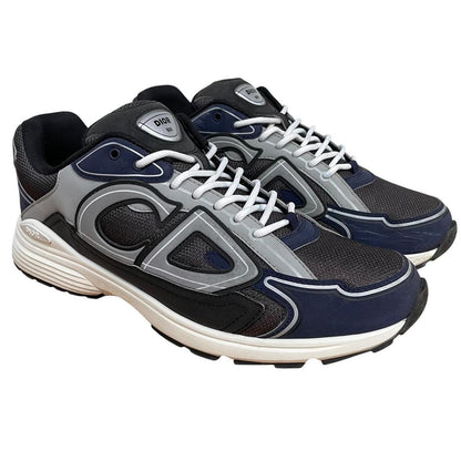 Dior B30 Navy Blue and Grey Mesh Trainers