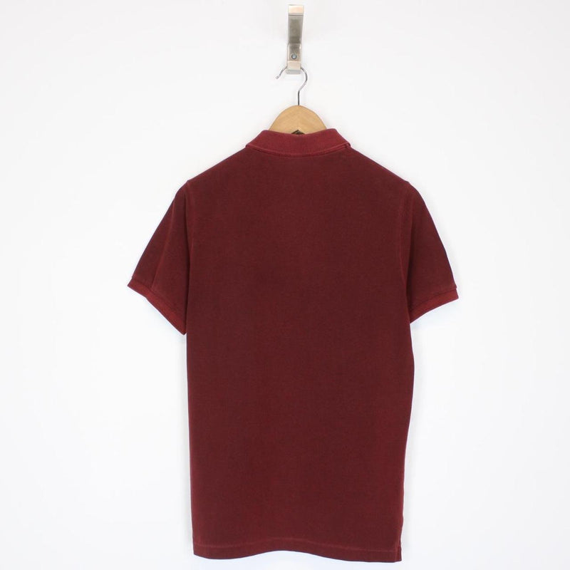 Stone Island AW 2019 Burgundy Short Sleeve Compass Polo Shirt