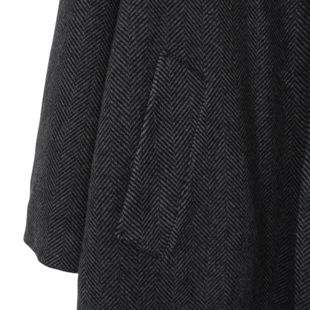 Vintage 90s Burberry Grey and Black Herringbone Wool/Camelhair Overcoat