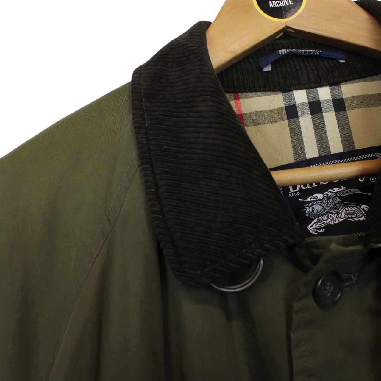 Vintage 90s Burberry Green Nova Check Lined Quilted Coat