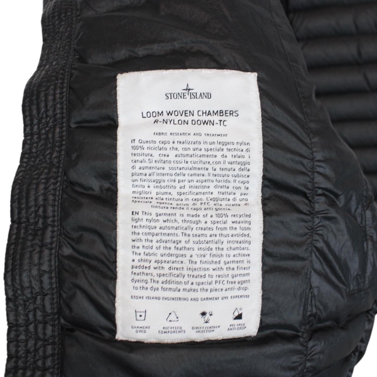 Stone Island AW 2023 Black Loom Woven Chambers R-Nylon Down Jacket