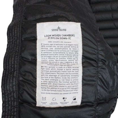 Stone Island AW 2023 Black Loom Woven Chambers R-Nylon Down Jacket