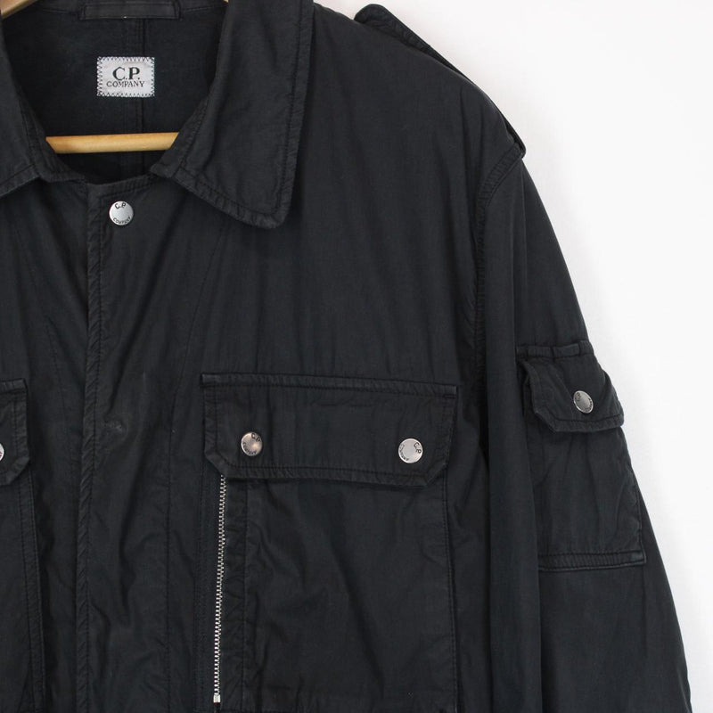 CP Company Navy Blue Full Zip Padded Lens Overshirt Jacket