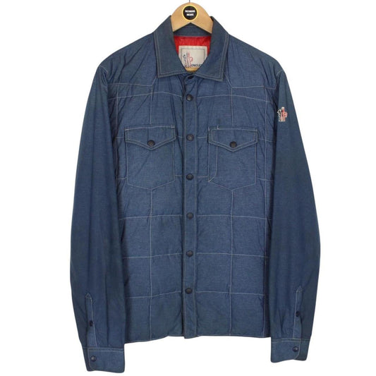 Moncler Grenoble Risle Blue Nylon Blend Down Overshirt Jacket