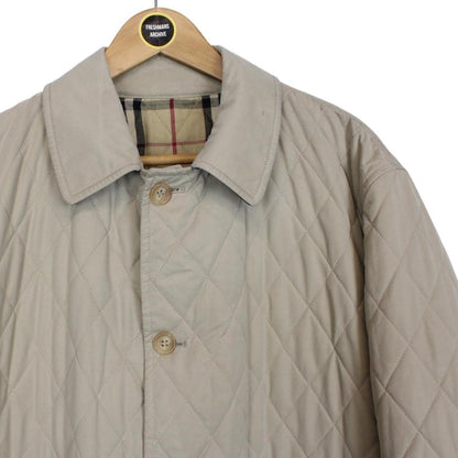 Vintage 90s Burberry Beige Nova Check Quilted Coat