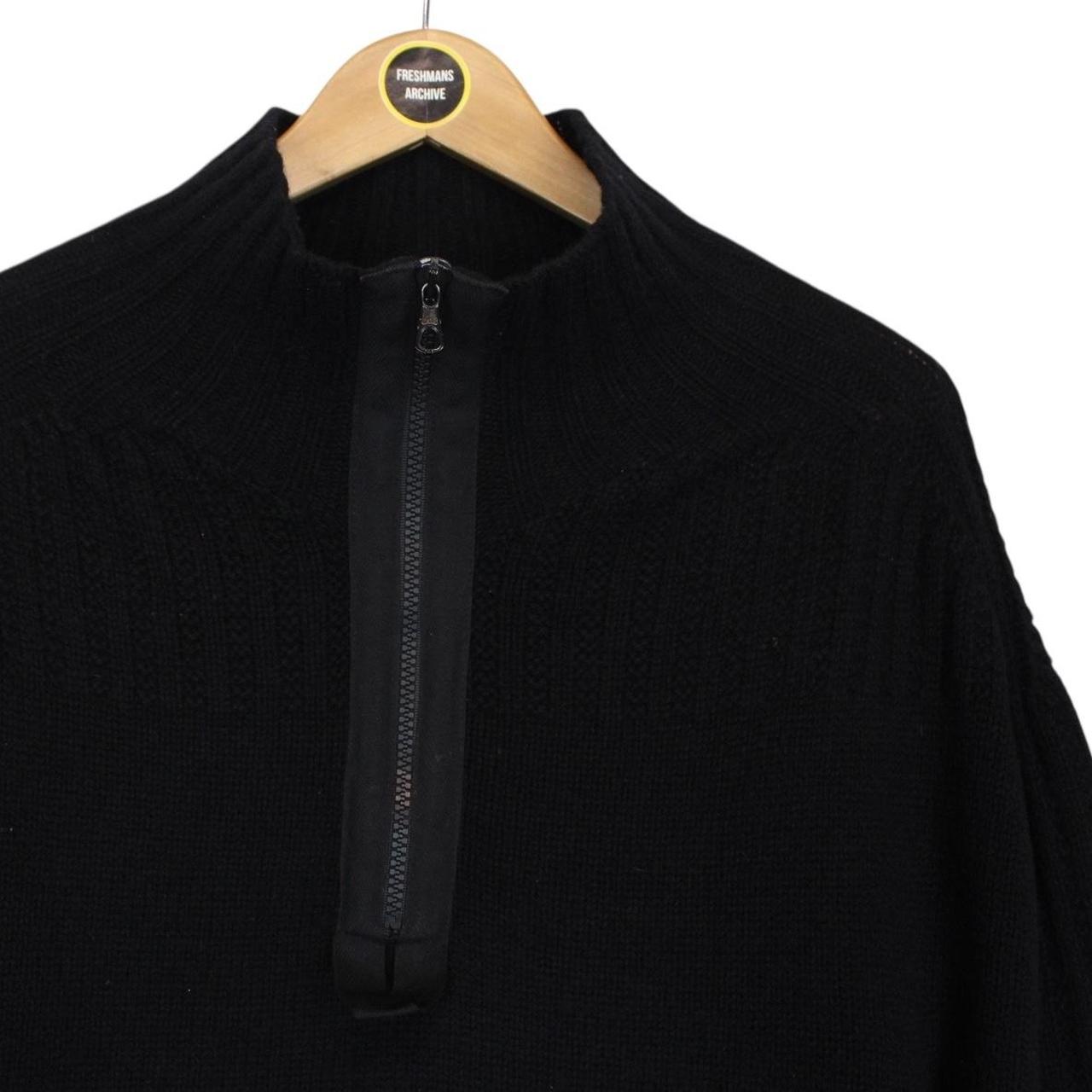 Vintage Stone Island AW 2003 Black Wool Knit 1/4 Zip Jumper