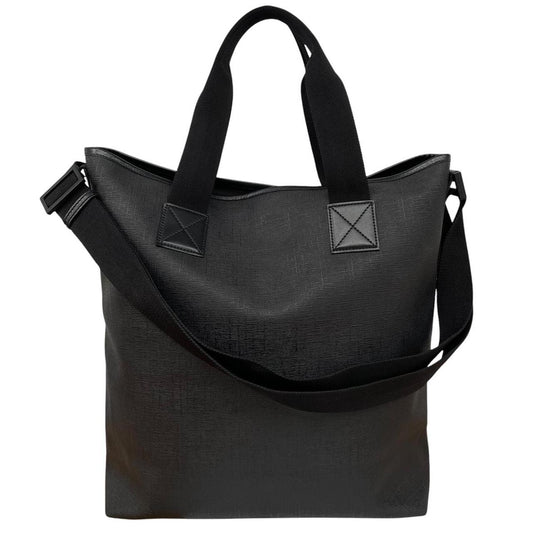 Gucci Black and Pink Coated Canvas Logo Print Large Tote Bag
