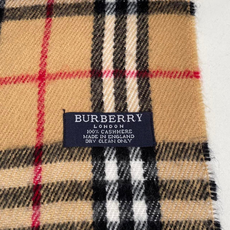 Vintage 90s Burberry Beige Nova Check Cashmere Scarf