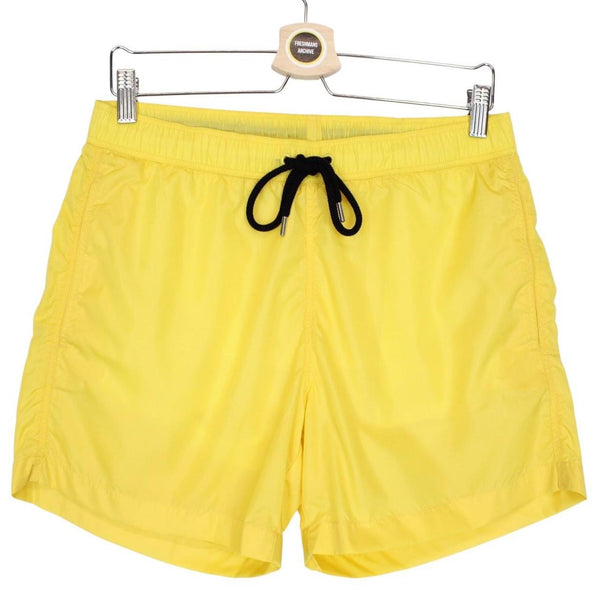 Moncler Yellow Logo Nylon Swim Shorts
