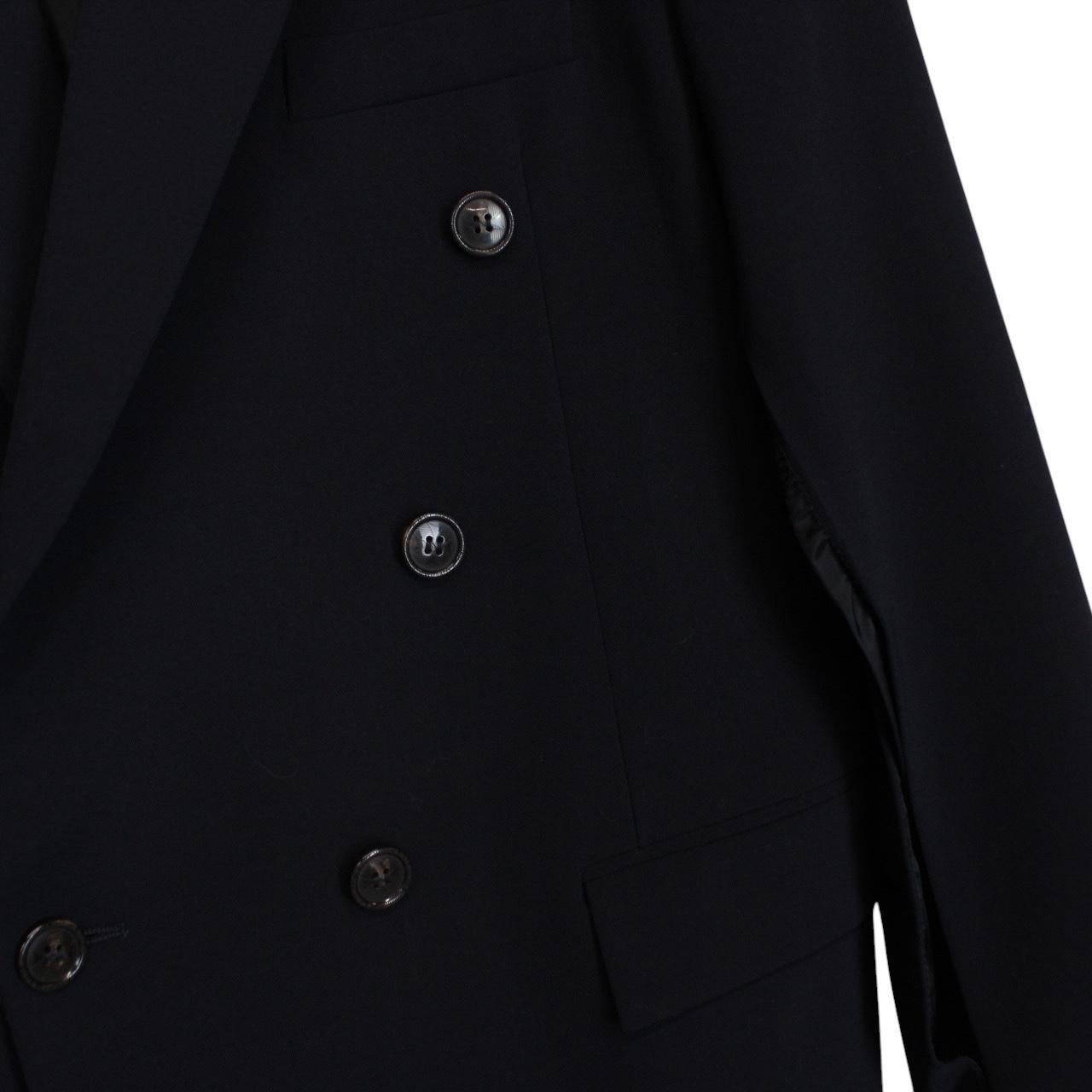 Vetements SS19 Navy Blue Unisex Open Sleeve Double Breasted Wool Blend Blazer Jacket