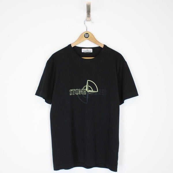 Stone Island AW 2019 Black Short Sleeve Compass Logo Print T-Shirt