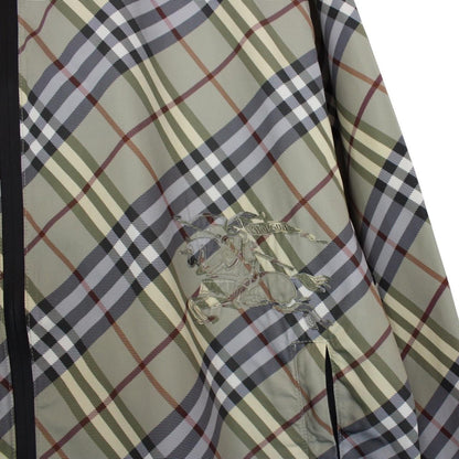 Burberry Green EKD Nova Check Full Zip Nylon Hooded Reversible Jacket