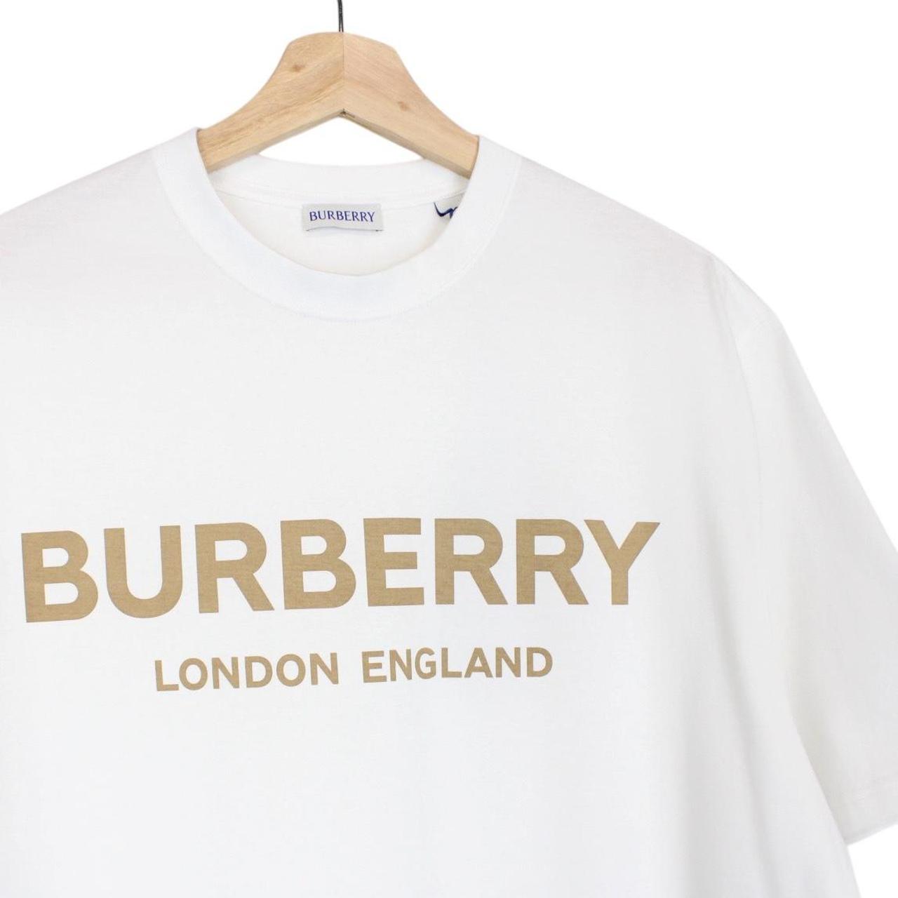 Burberry White Ellison Logo Print Short Sleeve Cotton T-Shirt