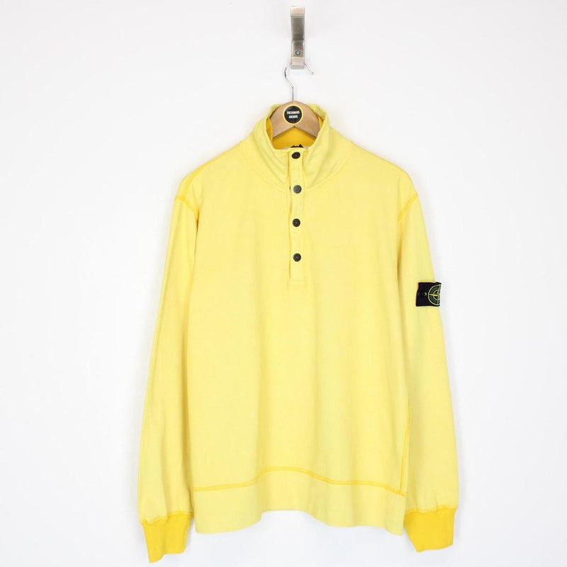 Vintage Stone Island Yellow Cotton 1/4 Zip Sweatshirt Jumper
