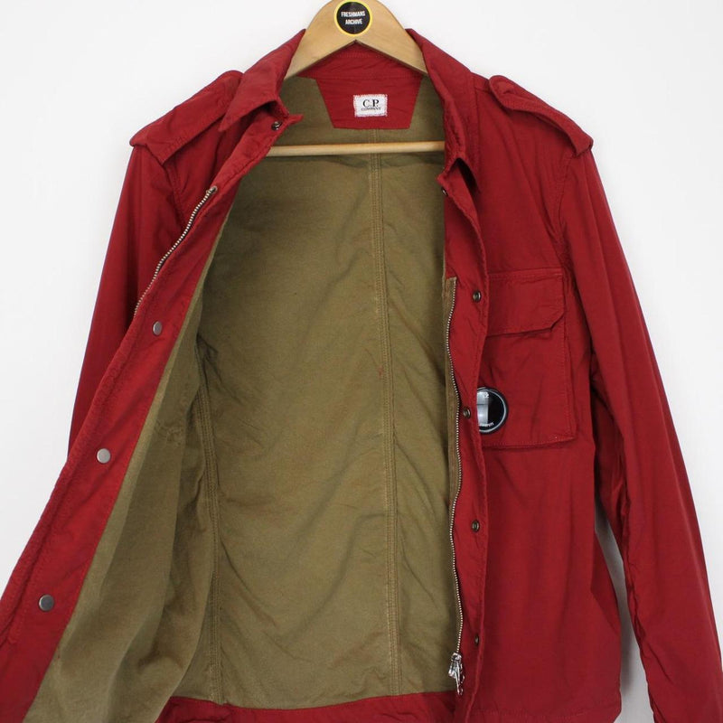 CP Company Red Full Zip Nylon Lens Overshirt Jacket
