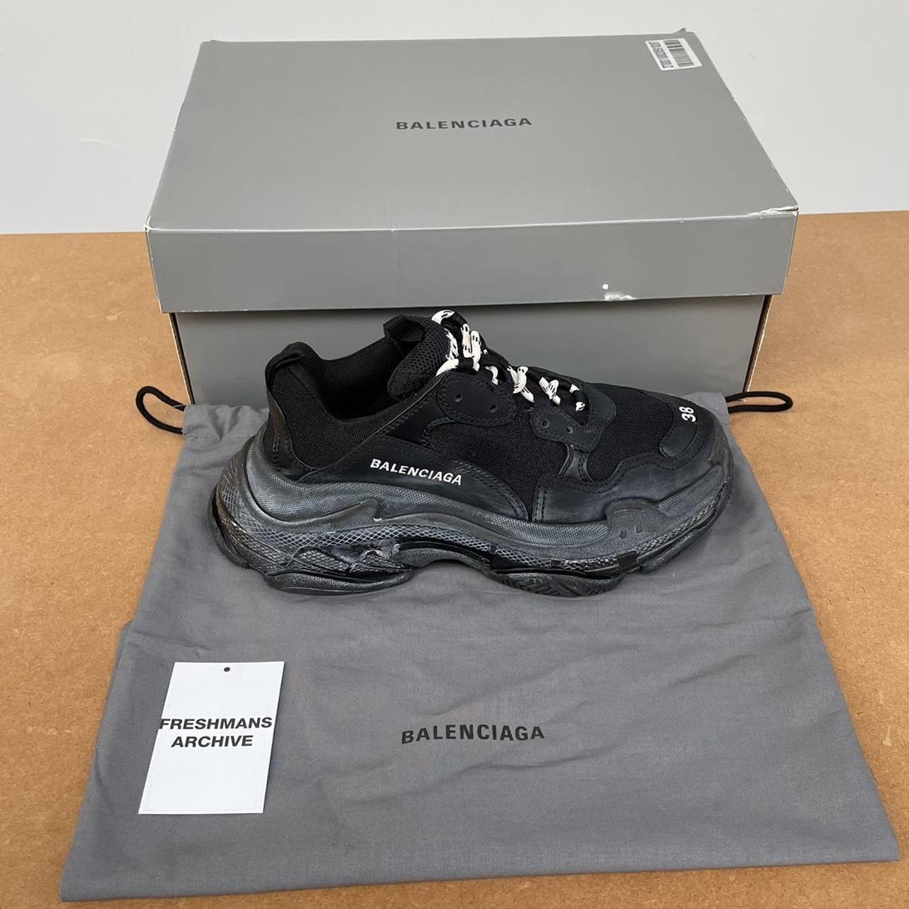 Balenciaga Triple S Black Pre-Distressed Mesh Trainers