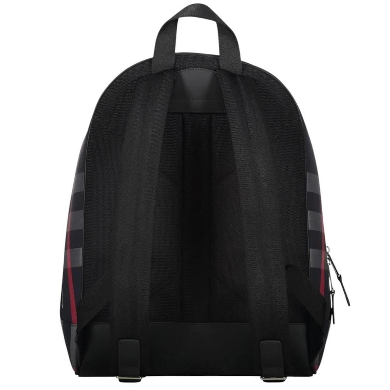 Burberry duffel bag navy blue and black signature Nova Check pattern with logo.