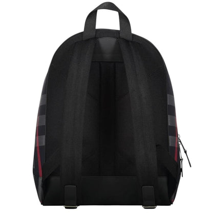 Burberry duffel bag navy blue and black signature Nova Check pattern with logo.