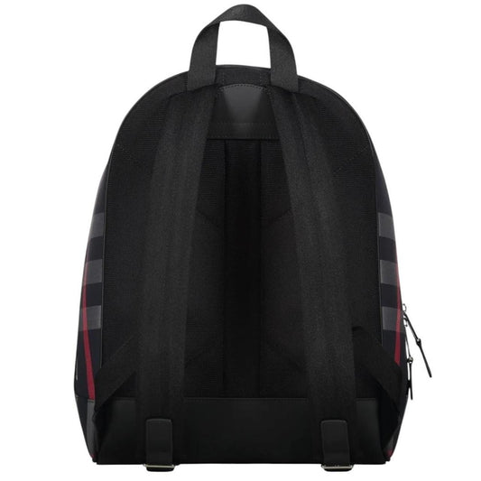 Burberry duffel bag navy blue and black signature Nova Check pattern with logo.