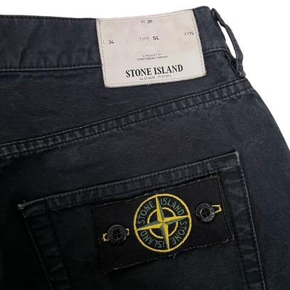 Stone Island AW 2014 Black Slim Fit Cotton Trousers