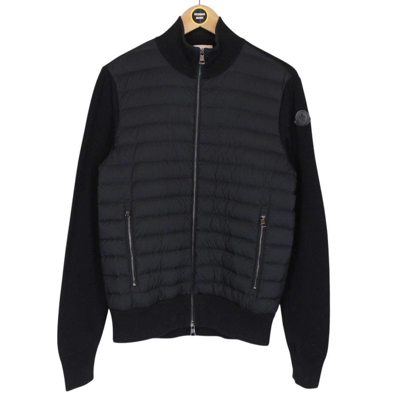 Moncler Black Full Zip Cotton/Nylon Cardigan Tricot Jacket