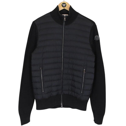 Moncler Black Full Zip Cotton/Nylon Cardigan Tricot Jacket