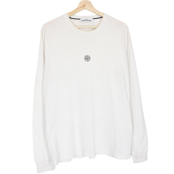 Stone Island AW 2021 White Long Sleeve Compass T-Shirt