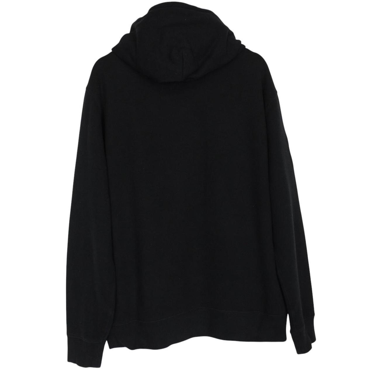 Polo Ralph Lauren black hoodie with gold embroidered Polo Match logo and drawstring.