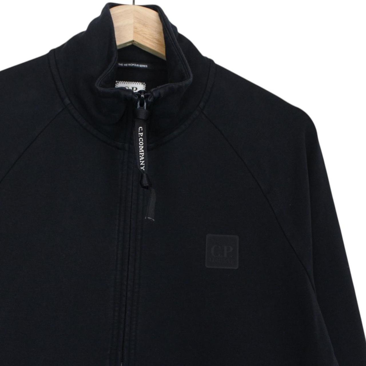 CP Company Metropolis Navy Blue Tech Patch 1/4 Zip Cotton Sweatshirt Jumper