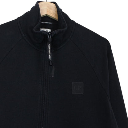 CP Company Metropolis Navy Blue Tech Patch 1/4 Zip Cotton Sweatshirt Jumper