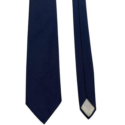 Vintage Christian Dior Navy Blue Polyester/Silk Tie
