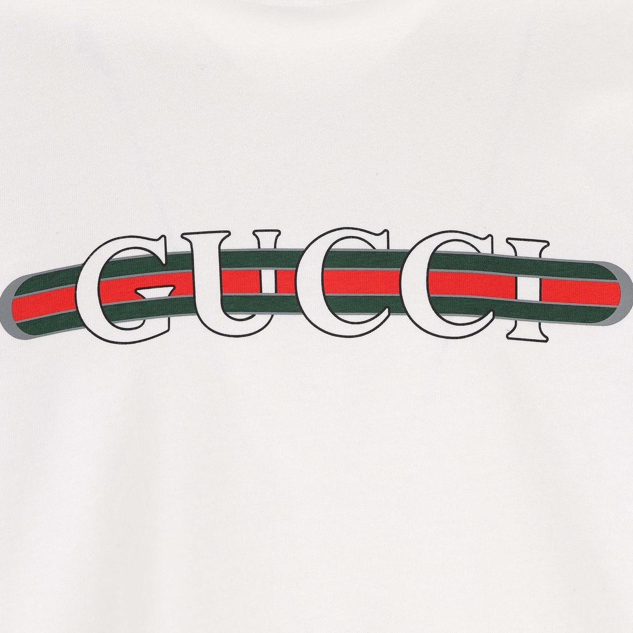 Gucci White Short Sleeve Logo Print Cotton T-Shirt