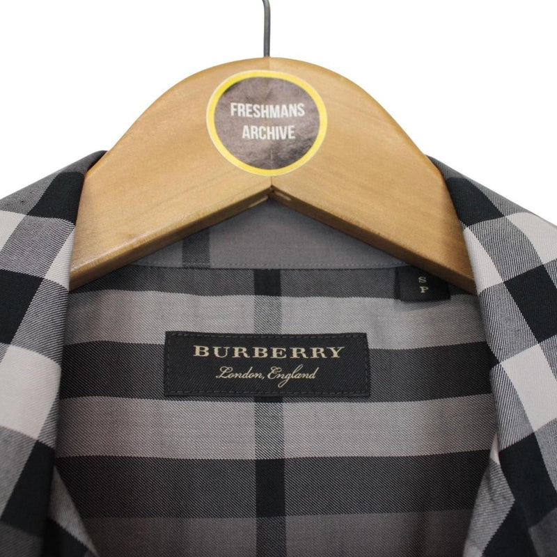 Burberry Grey Paignton Nova Check Short Sleeve Cotton Shirt